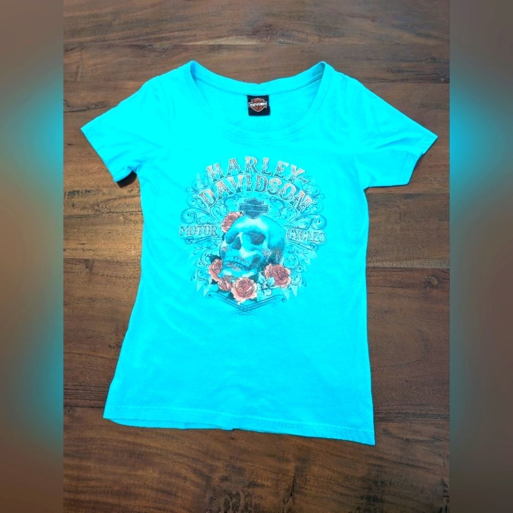 Harley-Davidson Louisville Kentucky 2020 Skull Rose Graphic T-Shirt Size XS